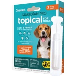 Sergeant's Guardian Pro Dog Flea & Tick Topical Treatment, Under 33-lb, 3 Count -Snuggle Paws 775070 PT5. AC SS1800 V1678905740
