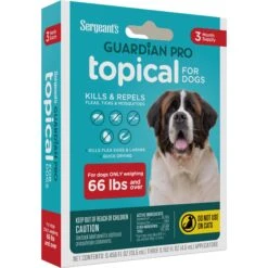 Sergeant's Guardian Dog Pro Flea & Tick Topical Treatment, Over 66-lb, 3 Count -Snuggle Paws 775102 PT2. AC SS1800 V1678905767