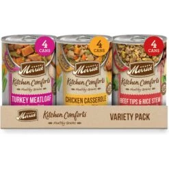 Merrick Kitchen Comforts Real Meat & Brown Rice With Grains Variety Pack Wet Dog Food, 12.7-oz Can, Case Of 12