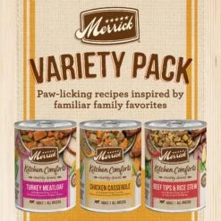 Merrick Kitchen Comforts Real Meat & Brown Rice With Grains Variety Pack Wet Dog Food, 12.7-oz Can, Case Of 12 -Snuggle Paws 781950 PT3. AC SS1800 V1683814376