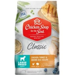 Chicken Soup For The Soul Large Breed Puppy Chicken, Turkey & Brown Rice Recipe Dry Dog Food & Chicken Soup For The Soul Savory Snacks Beef Dog Treat -Snuggle Paws 782070 PT1. AC SS1800 V1677094871