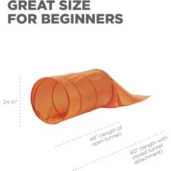 Outward Hound Zip & Zoom Closed Tunnel Chute Attachment With Metal Stakes Dog Agility Kit, Orange -Snuggle Paws 786494 PT3. AC SS1800 V1682619535