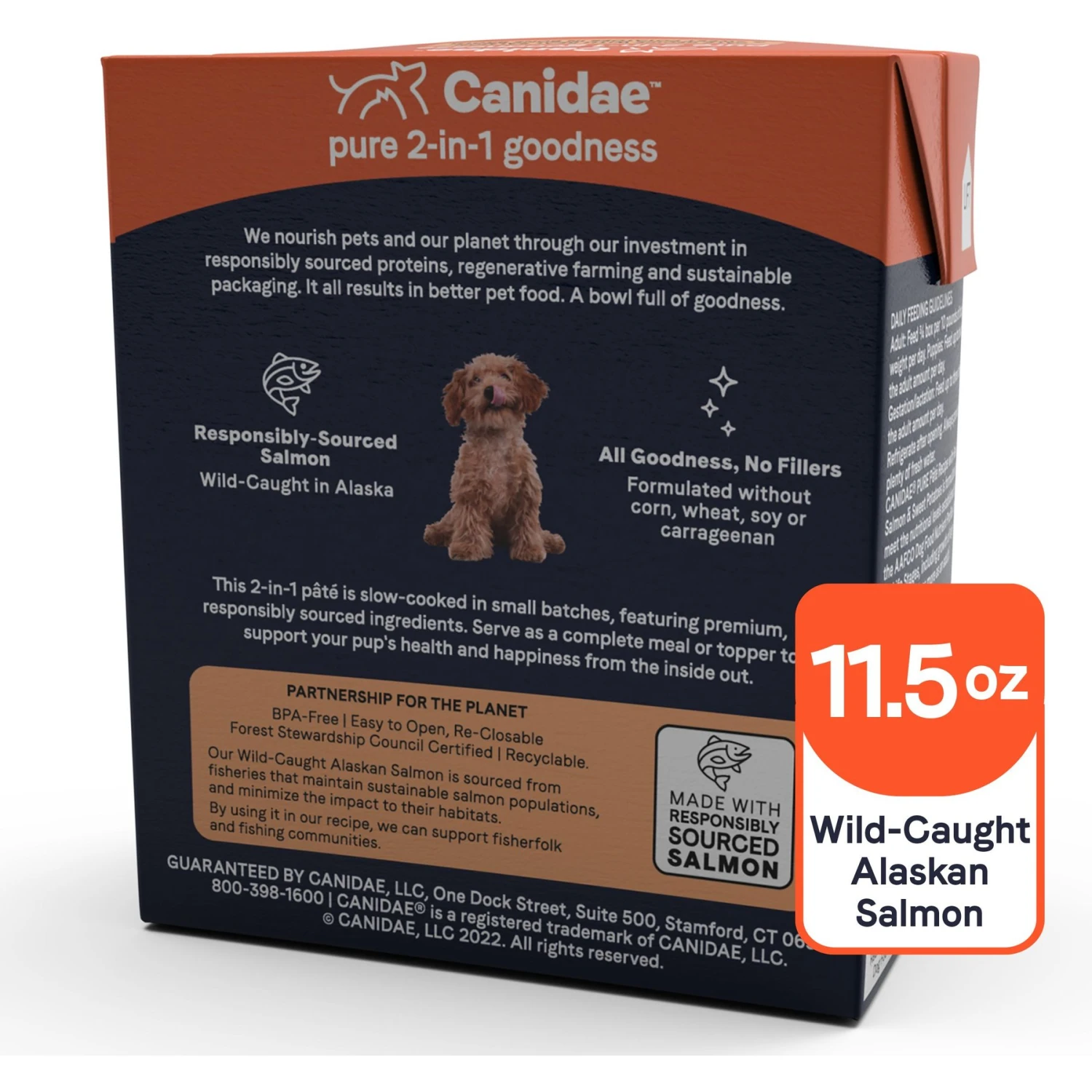CANIDAE PURE 2-in-1 Goodness Pate Recipe Real Salmon & Sweet Potatoes In Bone Broth Wet Dog Food, 11.5-oz Box, Case Of 6 4 CANIDAE PURE 2-in-1 Goodness Pate Recipe Real Salmon & Sweet Potatoes In Bone Broth Wet Dog Food, 11.5-oz Box, Case Of 6 - Image 2