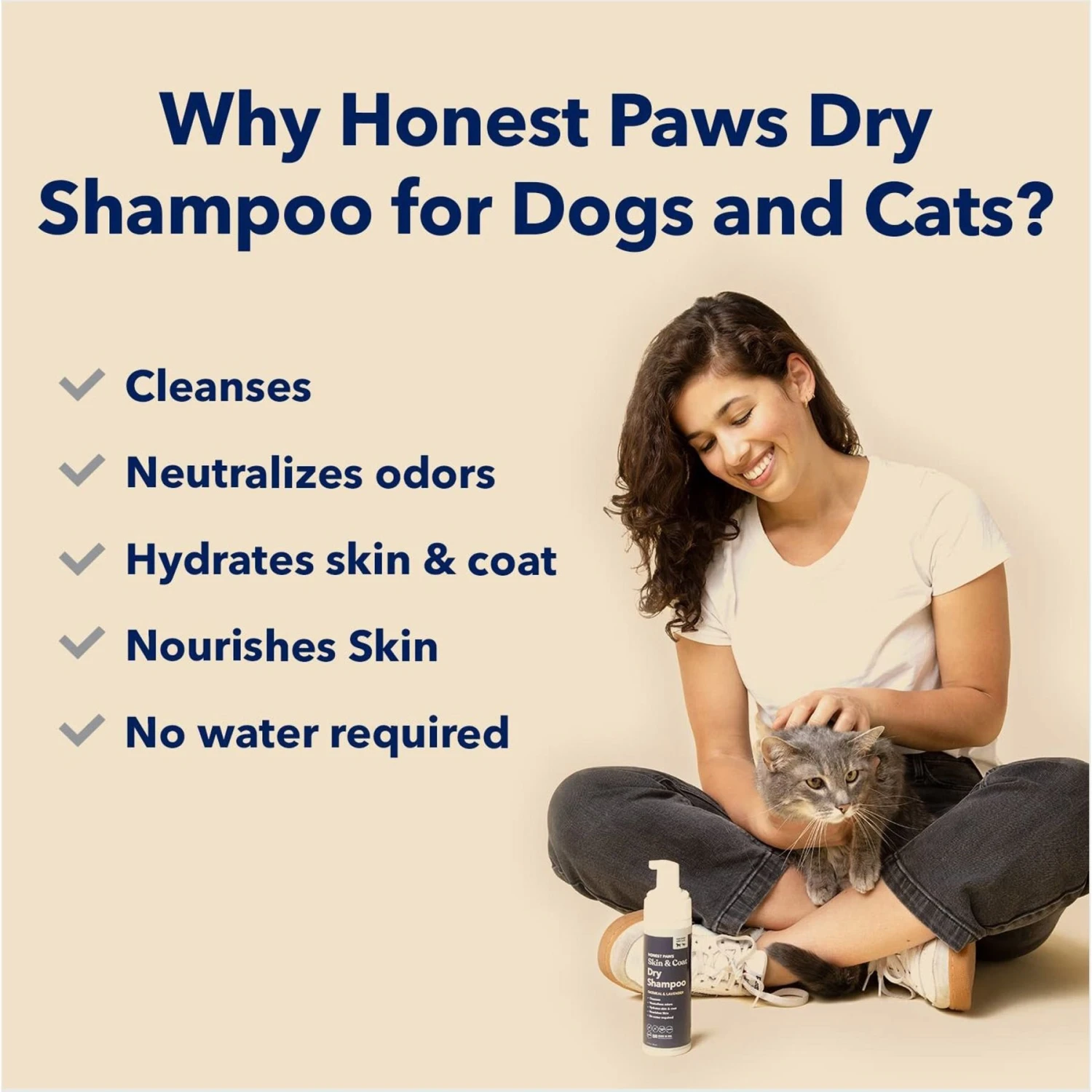 Honest Paws Hydrating Skin & Coat Waterless Dog Shampoo, 6.3-oz Bottle 4 Honest Paws Hydrating Skin & Coat Waterless Dog Shampoo, 6.3-oz Bottle - Image 2