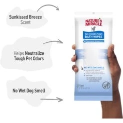 Nature's Miracle Deodorizing Bath Sunkissed Breeze Scent Dog Wipes, 2-Pack, 50 Count -Snuggle Paws 812790 PT5. AC SS1800 V1682970539