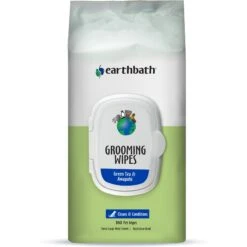 Earthbath Green Tea & Awapuhi Cat & Dog Grooming Wipes, 100 Count