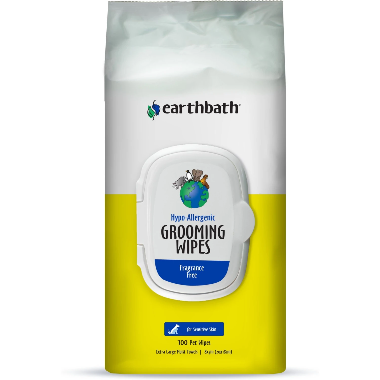 Earthbath Hypo-Allergenic Fragrance Free Cat & Dog Grooming Wipes 3 Earthbath Hypo-Allergenic Fragrance Free Cat & Dog Grooming Wipes