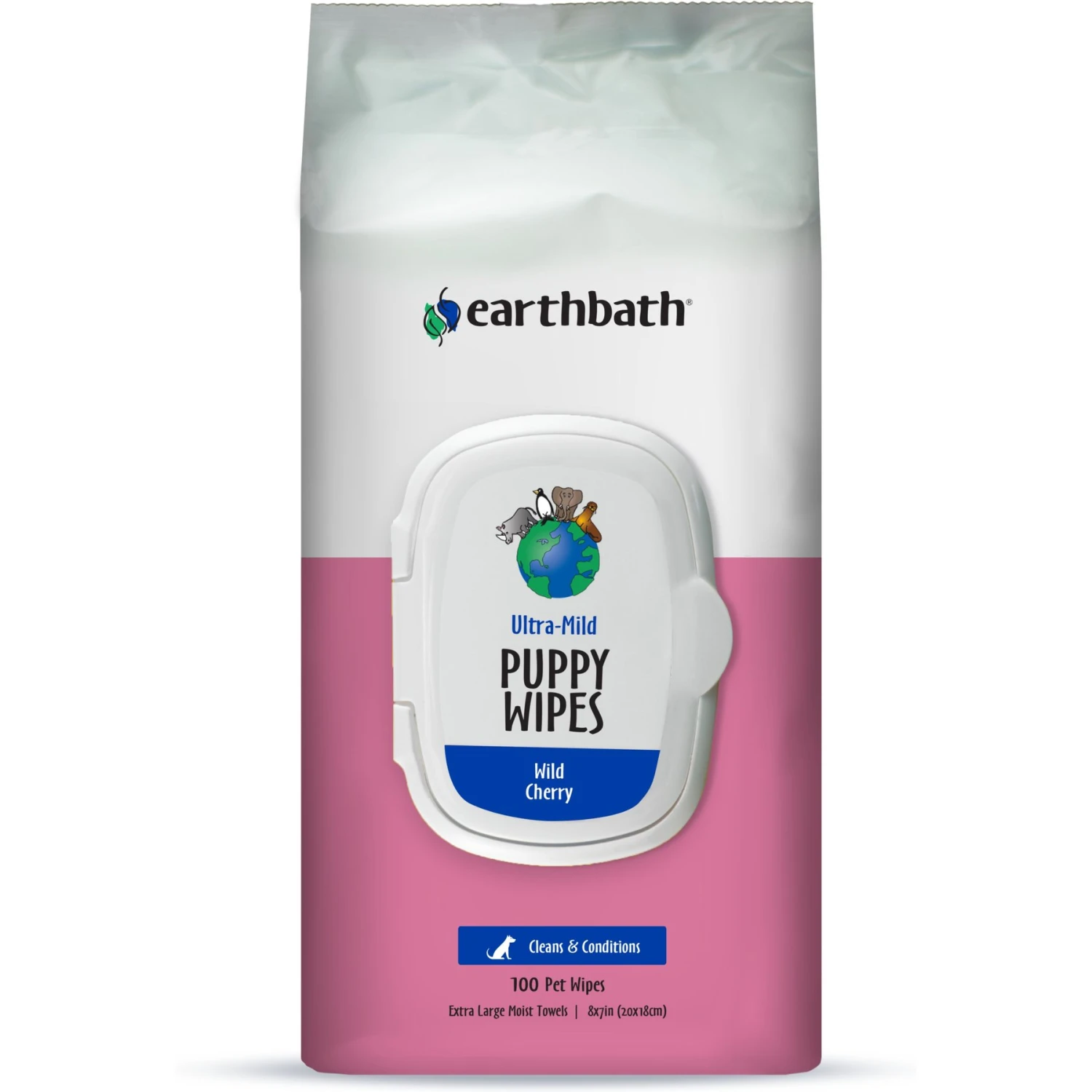 Earthbath Ultra-Mild Wild Cherry Scented Puppy Grooming Wipes 3 Earthbath Ultra-Mild Wild Cherry Scented Puppy Grooming Wipes