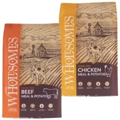 Wholesomes Chicken Meal & Potatoes Formula Grain-Free Dry Dog Food, 35-lb Bag & Wholesomes Grain-Free Beef Meal & Potatoes Formula Dry Dog Food, 35-lb Bag