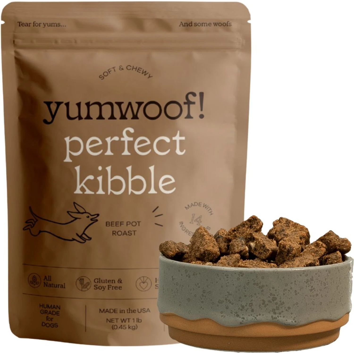 Yumwoof Natural Pet Food Perfect Kibble Gut Health Beef Pot Roast Dehydrated Dog Food, 14-oz Bag 3 Yumwoof Natural Pet Food Perfect Kibble Gut Health Beef Pot Roast Dehydrated Dog Food, 14-oz Bag