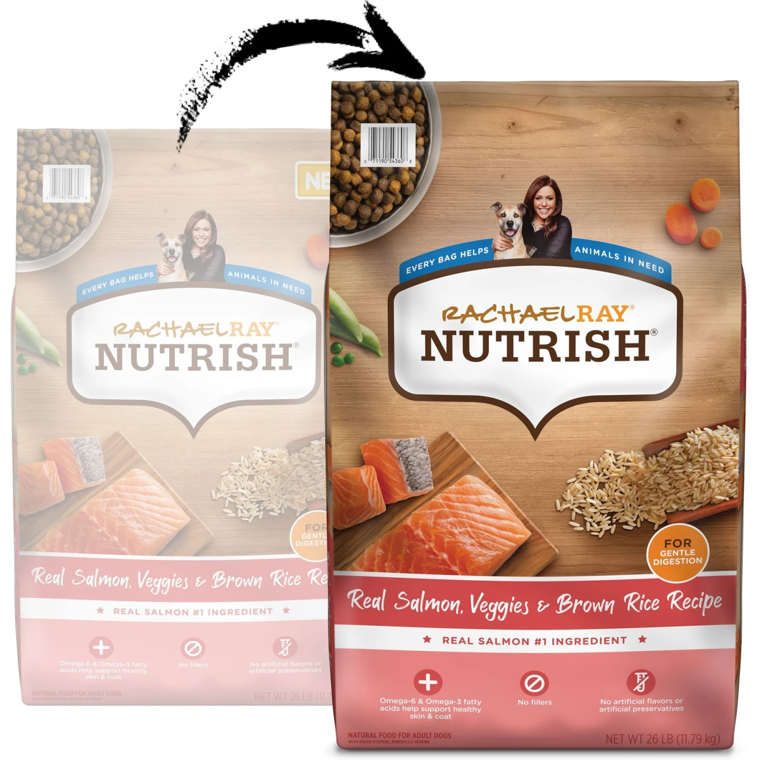 Rachael Ray Nutrish Real Salmon, Veggies & Brown Rice Recipe Gentle Digestion Dry Dog Food 4 Rachael Ray Nutrish Real Salmon, Veggies & Brown Rice Recipe Gentle Digestion Dry Dog Food - Image 2