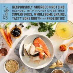 Stella & Chewy's SuperBlends Raw Coated Wholesome Grains Wild-Caught Whitefish & Salmon Recipe With Superfoods Dry Dog Food -Snuggle Paws 825878 PT7. AC SS1800 V1683552859