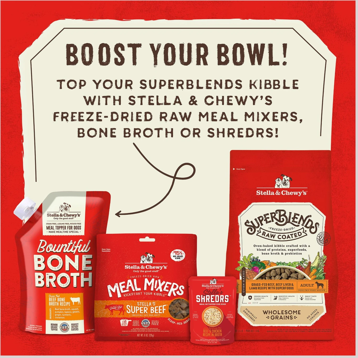 Stella & Chewy's SuperBlends Raw Coated Wholesome Grains Grass-Fed Beef, Beef Liver & Lamb Recipe With Superfoods Dry Dog Food 11 Stella & Chewy's SuperBlends Raw Coated Wholesome Grains Grass-Fed Beef, Beef Liver & Lamb Recipe With Superfoods Dry Dog Food - Image 9