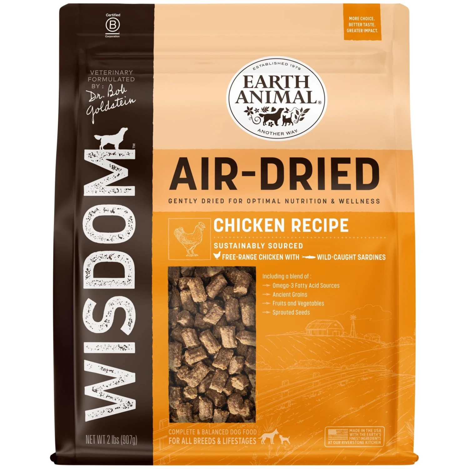 Earth Animal Wisdom Air-Dried Chicken Recipe Premium Natural Dog Food, 2-lb Bag 3 Earth Animal Wisdom Air-Dried Chicken Recipe Premium Natural Dog Food, 2-lb Bag