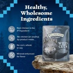 Blue Buffalo Wilderness Trail Toppers Wild Cuts Chunky Chicken Bites In Hearty Gravy Grain-Free Dog Food Topper -Snuggle Paws 84132 PT5. AC SS1800 V1646778522