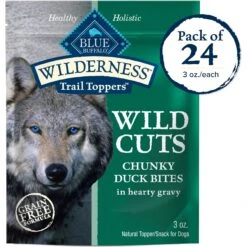 Blue Buffalo Wilderness Trail Toppers Wild Cuts Chunky Duck Bites In Hearty Gravy Grain-Free Dog Food Topper