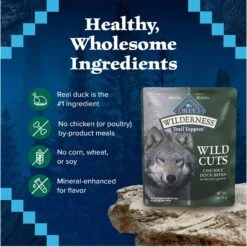 Blue Buffalo Wilderness Trail Toppers Wild Cuts Chunky Duck Bites In Hearty Gravy Grain-Free Dog Food Topper -Snuggle Paws 84134 PT5. AC SS1800 V1646778995