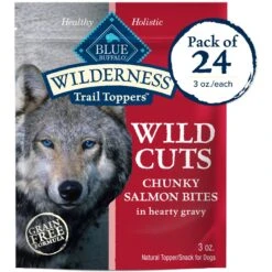 Blue Buffalo Wilderness Trail Toppers Wild Cuts Chunky Salmon Bites In Hearty Gravy Grain-Free Dog Food Topper