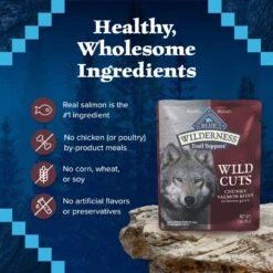 Blue Buffalo Wilderness Trail Toppers Wild Cuts Chunky Salmon Bites In Hearty Gravy Grain-Free Dog Food Topper -Snuggle Paws 84138 PT5. AC SS1800 V1646790096