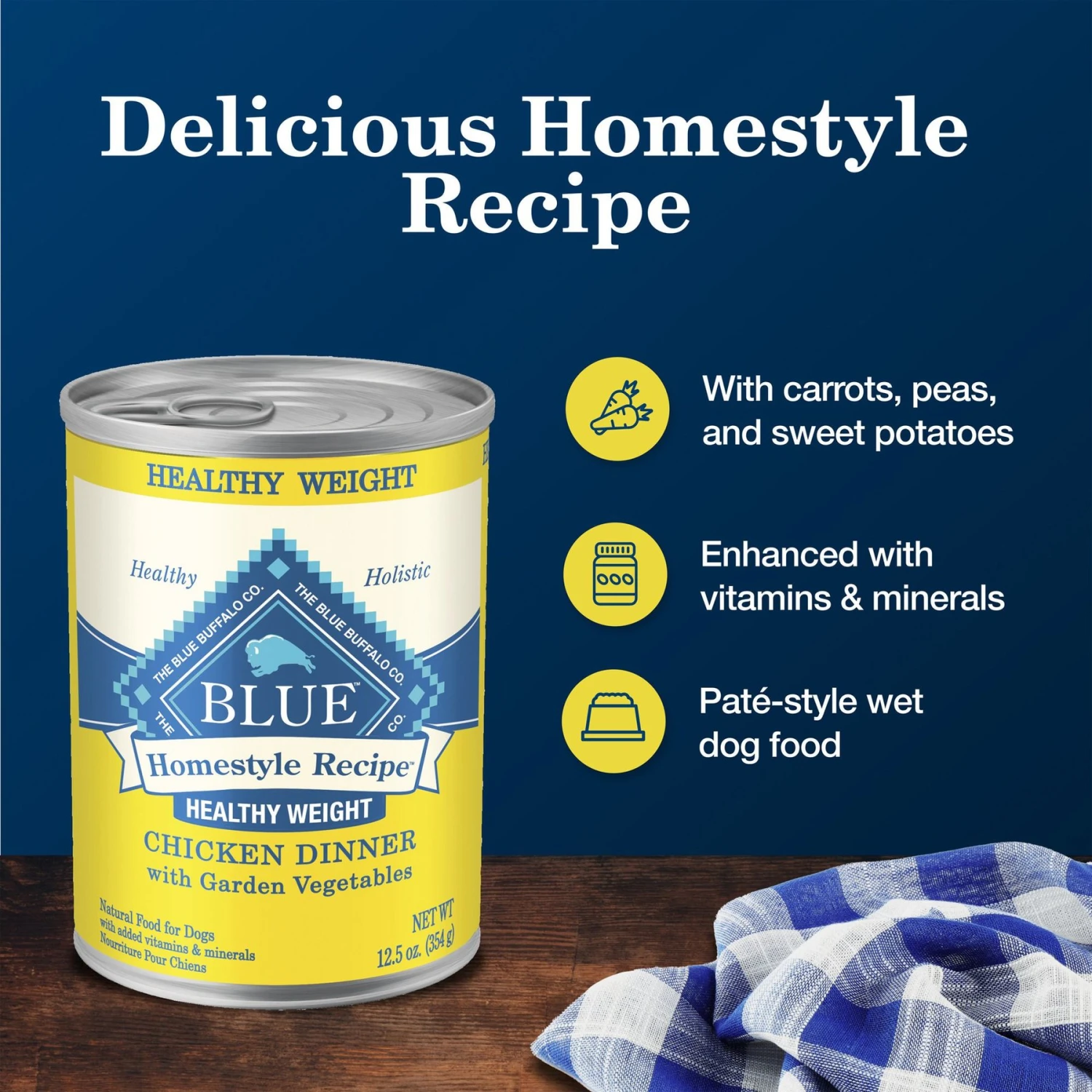 Blue Buffalo Homestyle Recipe Healthy Weight Chicken Dinner With Garden Vegetables & Brown Rice Canned Dog Food 6 Blue Buffalo Homestyle Recipe Healthy Weight Chicken Dinner With Garden Vegetables & Brown Rice Canned Dog Food - Image 4