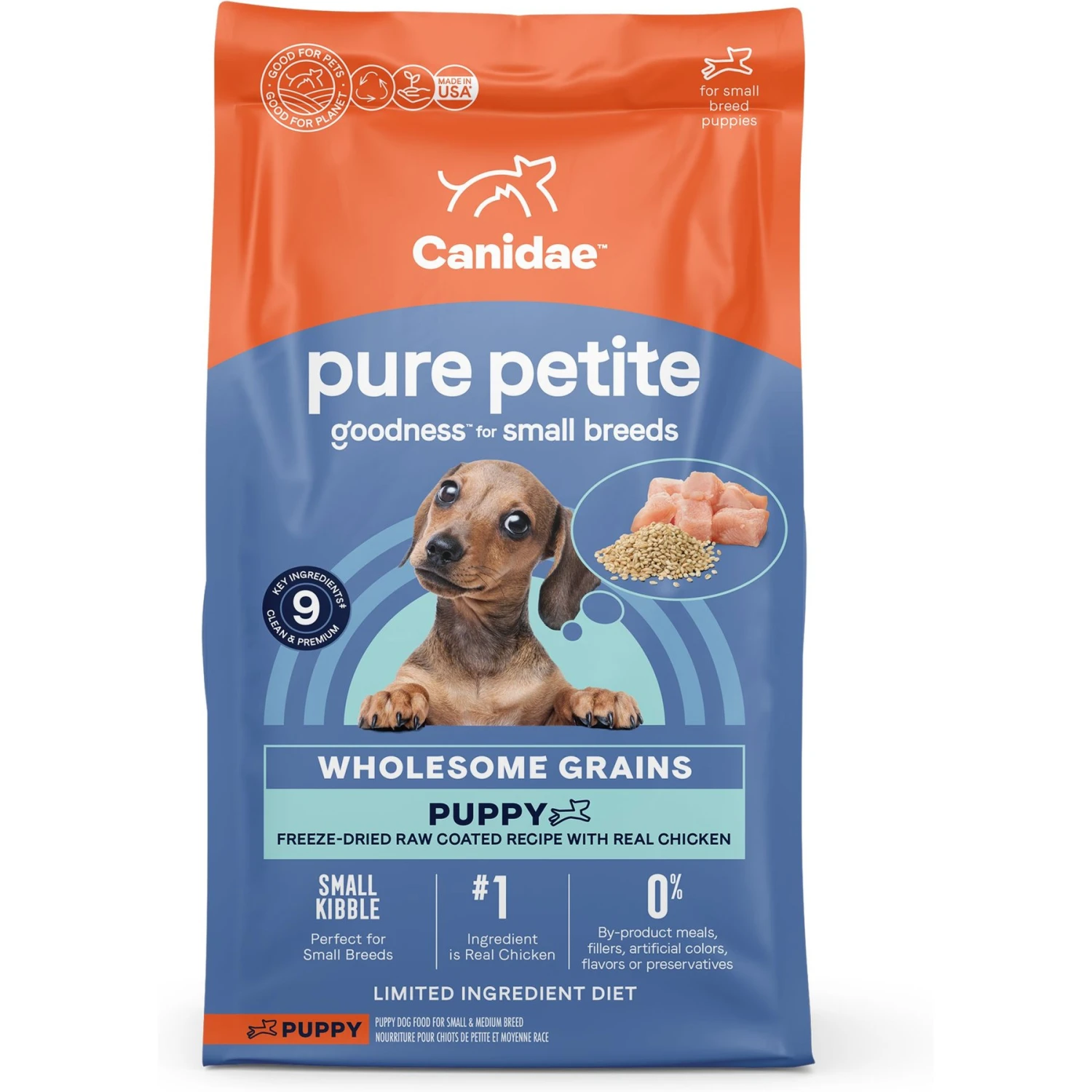 CANIDAE Pure Petite Premium Recipe Puppy Chicken & Wholesome Grains Dry Dog Food, 4-lb Bag 3 CANIDAE Pure Petite Premium Recipe Puppy Chicken & Wholesome Grains Dry Dog Food, 4-lb Bag