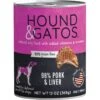 Hound & Gatos Pork & Pork Liver Dog Wet Food, 13-oz Can, 12 Count -Snuggle Paws 843806 MAIN. AC SS1800 V1683905503
