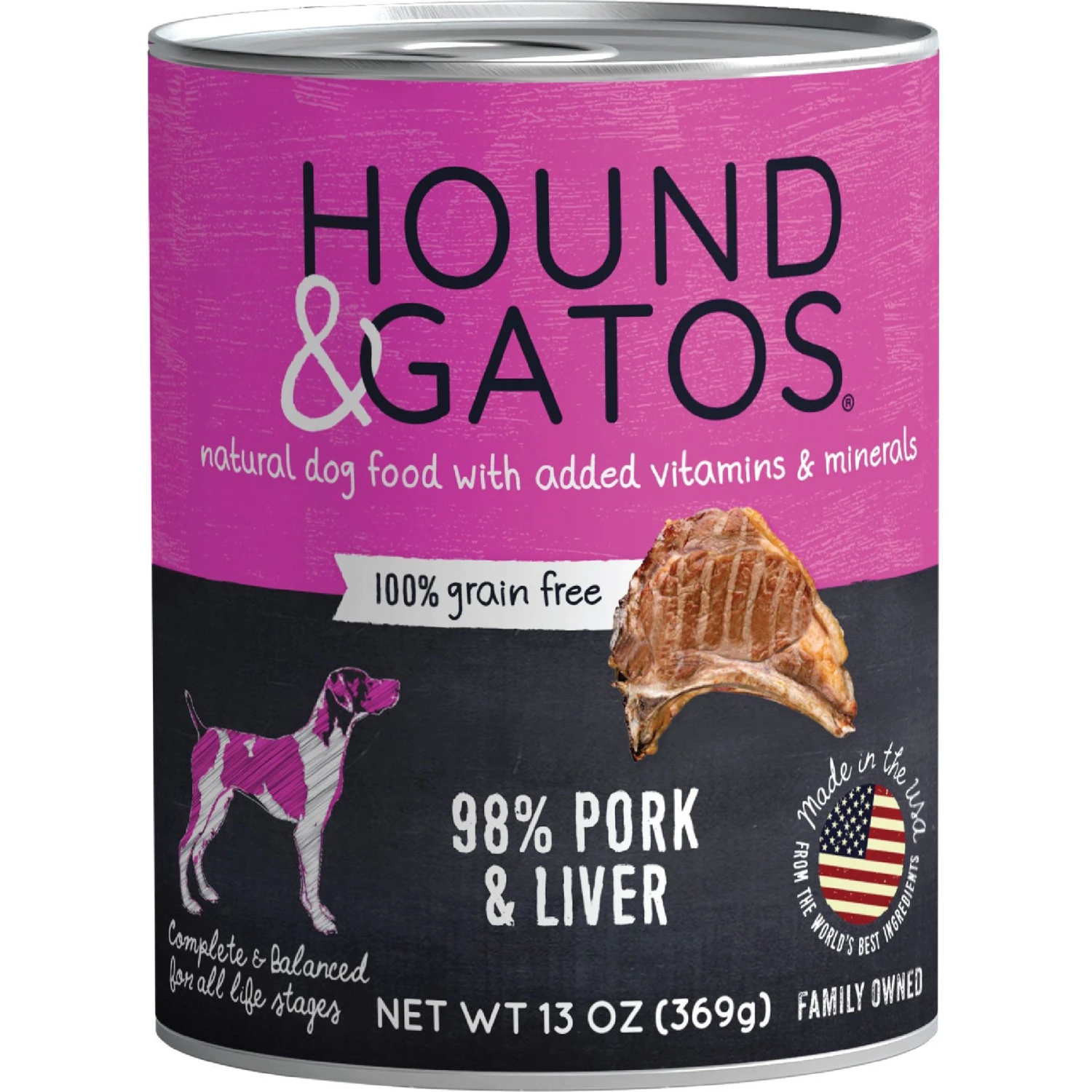 Hound & Gatos Pork & Pork Liver Dog Wet Food, 13-oz Can, 12 Count 3 Hound & Gatos Pork & Pork Liver Dog Wet Food, 13-oz Can, 12 Count