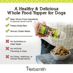 Herbsmith Smiling Dog Kibble Seasoning Freeze-Dried Duck With Oranges Dog Food Topper -Snuggle Paws 84495 PT3. AC SS1800 V1628800571