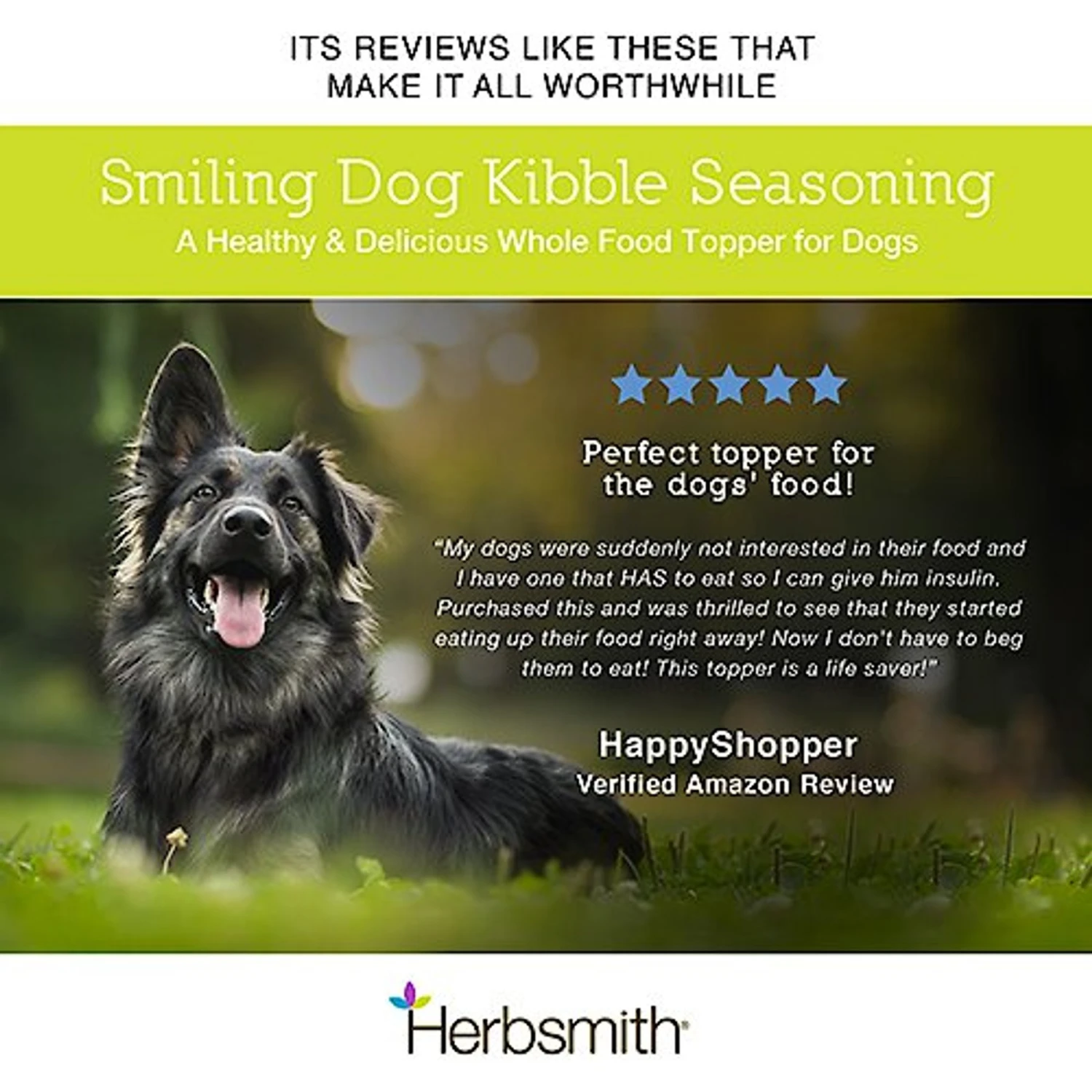 Herbsmith Smiling Dog Kibble Seasoning Freeze-Dried Chicken With Apples & Spinach Dog Food Topper 10 Herbsmith Smiling Dog Kibble Seasoning Freeze-Dried Chicken With Apples & Spinach Dog Food Topper - Image 8