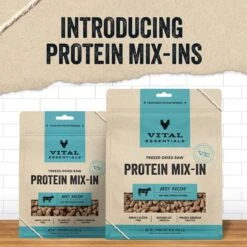 Vital Essentials Protein Mix-In Beef Recipe Mini Nibs Grain-Free Freeze-Dried Raw Dog Food Topper 10 Vital Essentials Protein Mix-In Beef Recipe Mini Nibs Grain-Free Freeze-Dried Raw Dog Food Topper -Snuggle Paws 846150 PT2. AC SS1800 V1685992152