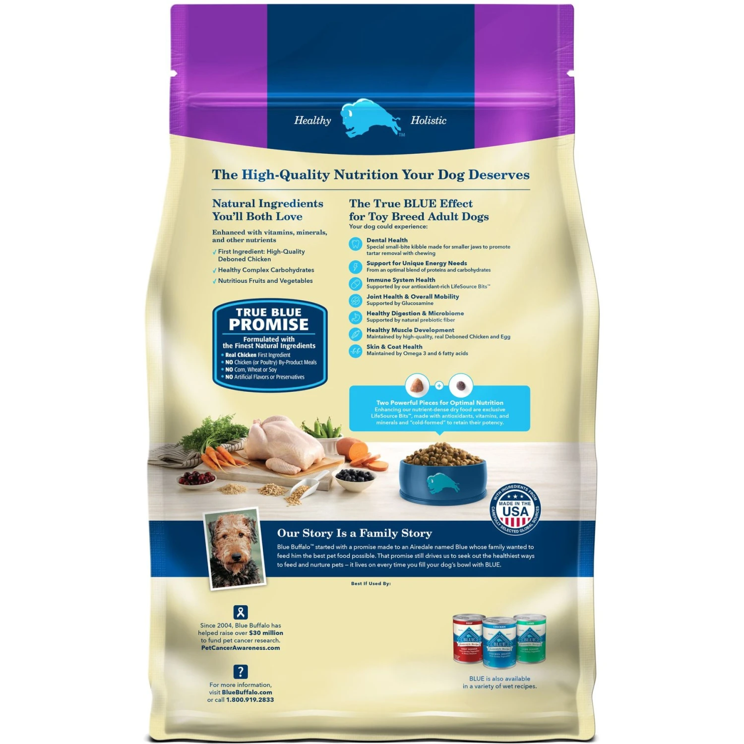 Blue Buffalo Life Protection Formula Toy Breed Adult Chicken & Brown Rice Recipe Dry Dog Food 4 Blue Buffalo Life Protection Formula Toy Breed Adult Chicken & Brown Rice Recipe Dry Dog Food - Image 2