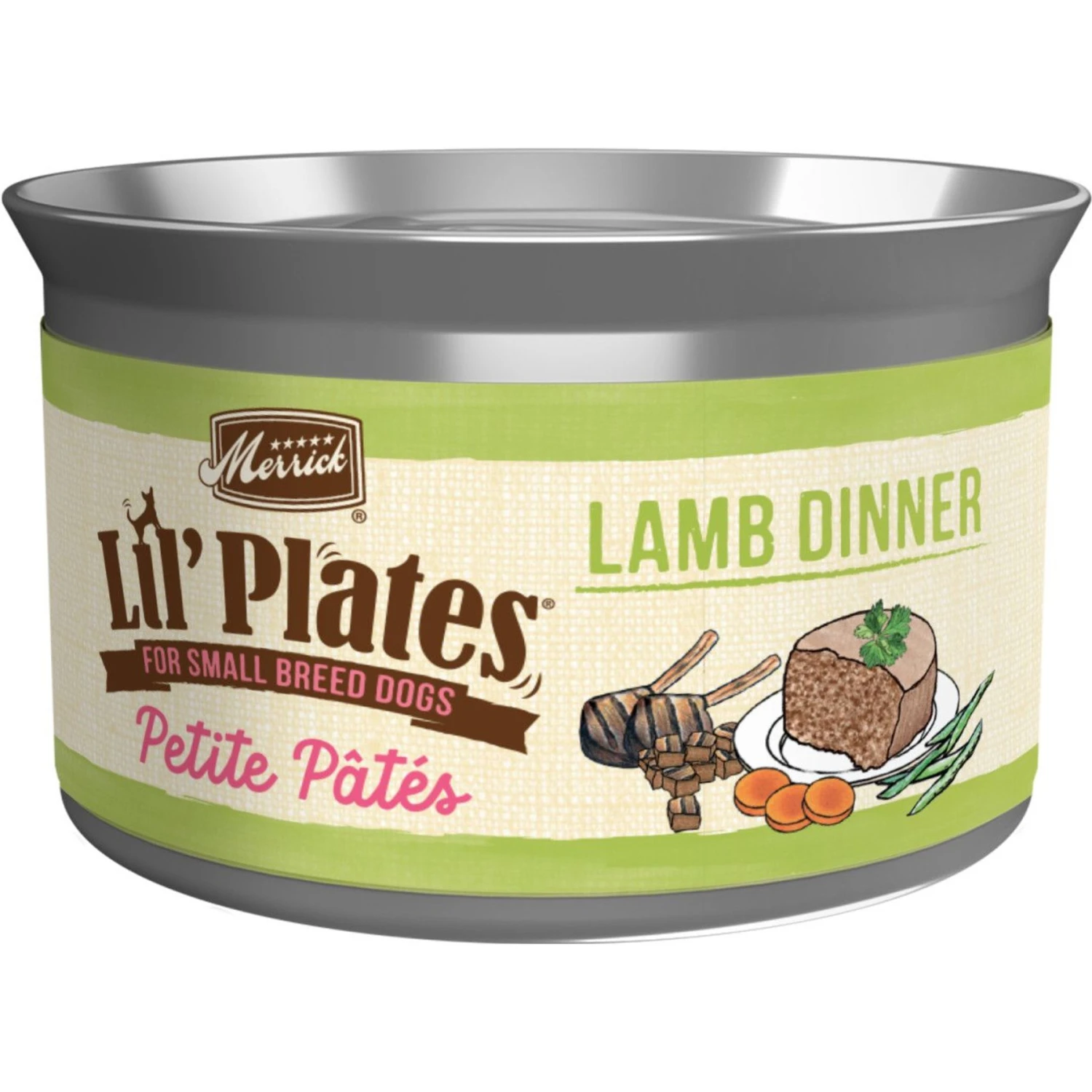 Merrick Lil Plates Petite Pates Adult Grain-Free Lamb Dinner Wet Dog Food 3-oz Can, Case Of 24 3 Merrick Lil Plates Petite Pates Adult Grain-Free Lamb Dinner Wet Dog Food 3-oz Can, Case Of 24