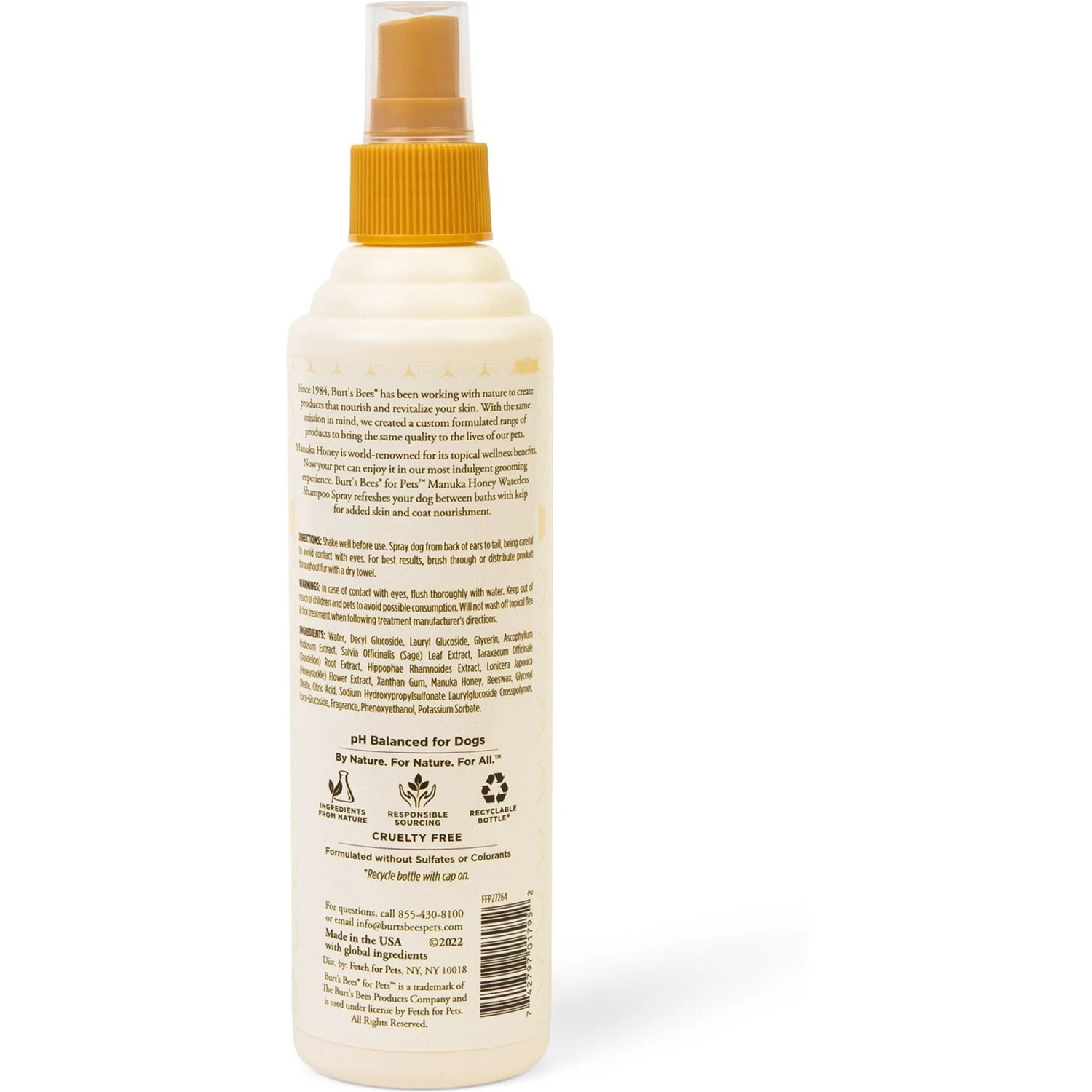 Burt's Bees Manuka Honey Waterless Kelp Dog Shampoo Spray, 10-oz Bottle 4 Burt's Bees Manuka Honey Waterless Kelp Dog Shampoo Spray, 10-oz Bottle - Image 2