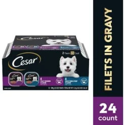 Cesar Filets In Gravy Beef Variety Pack Small Breed Adult Wet Dog Food Trays -Snuggle Paws 86464 PT2. AC SS1800 V1695650666