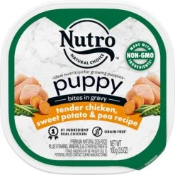 Nutro Puppy Tender Grain-Free Chicken, Sweet Potato & Pea Recipe Bites In Gravy Wet Dog Food Trays