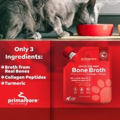 Primalvore Grass-Fed Beef Bone Broth With Collagen + Turmeric Dog & Cat Food Topping, 12-oz Bag, 6 Count 10 Primalvore Grass-Fed Beef Bone Broth With Collagen + Turmeric Dog & Cat Food Topping, 12-oz Bag, 6 Count -Snuggle Paws 871286 PT3. AC SS1800 V1688147835