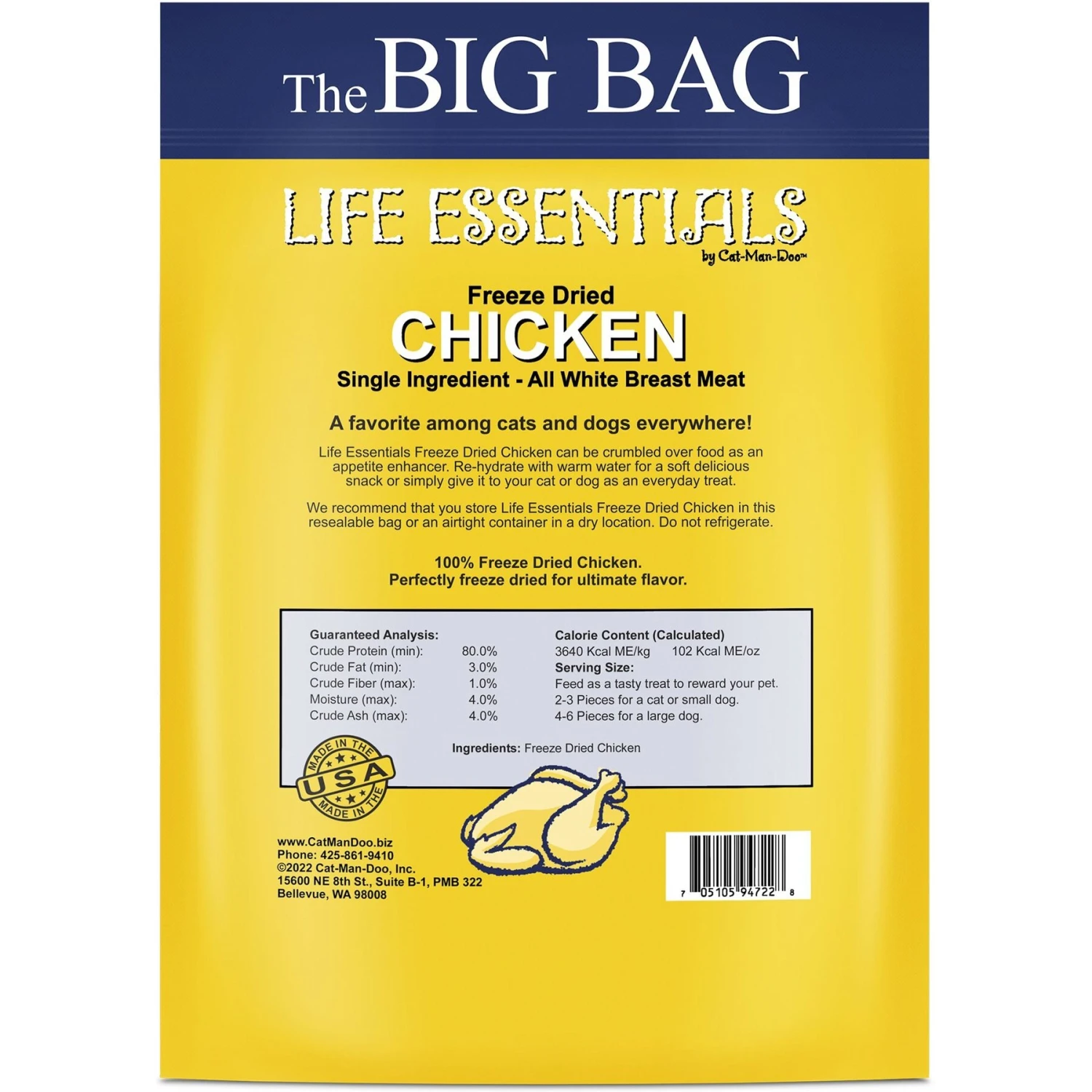 Life Essentials Freeze-Dried Chicken Cat & Dog Treats, 16-oz Bag 4 Life Essentials Freeze-Dried Chicken Cat & Dog Treats, 16-oz Bag - Image 2