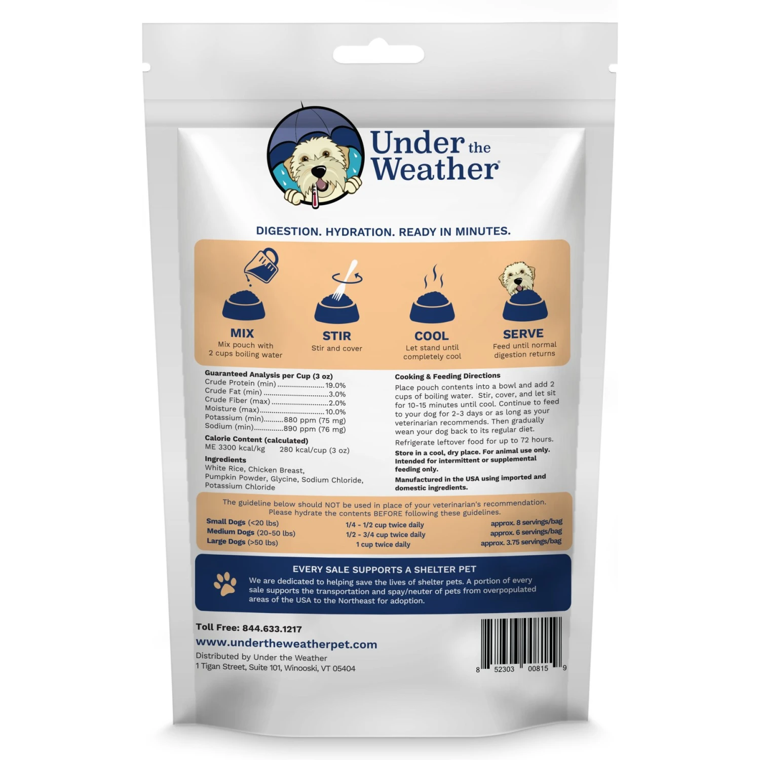 Under The Weather Rice, Chicken & Pumpkin Freeze-Dried Dog Food, 6-oz Bag, 3 Count 4 Under The Weather Rice, Chicken & Pumpkin Freeze-Dried Dog Food, 6-oz Bag, 3 Count - Image 2