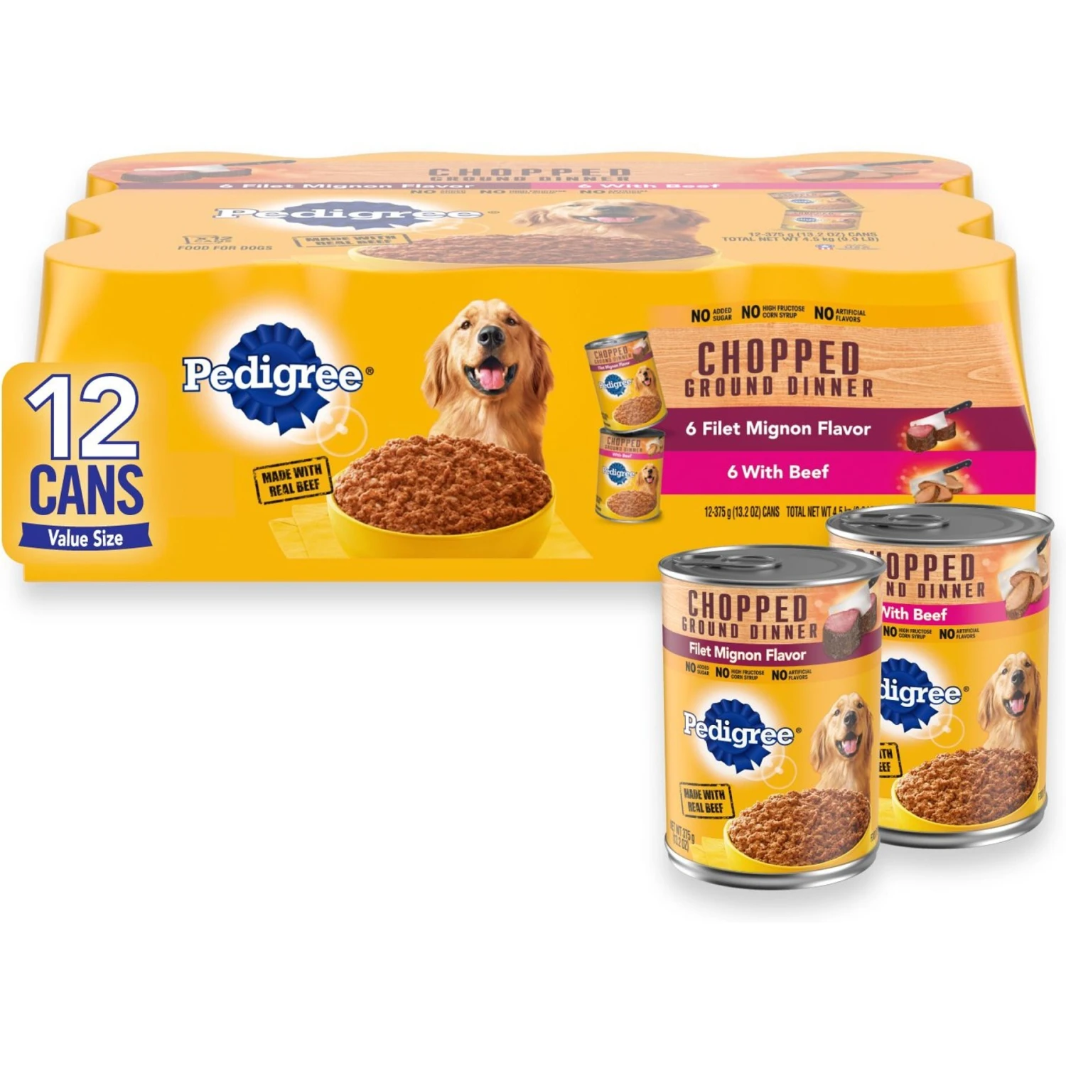 Pedigree Chopped Ground Dinner Filet Mignon Flavor & Beef Adult Canned Wet Dog Food Variety Pack & Milk-Bone Soft & Chewy Beef & Filet Mignon Recipe Dog Treats 4 Pedigree Chopped Ground Dinner Filet Mignon Flavor & Beef Adult Canned Wet Dog Food Variety Pack & Milk-Bone Soft & Chewy Beef & Filet Mignon Recipe Dog Treats - Image 2