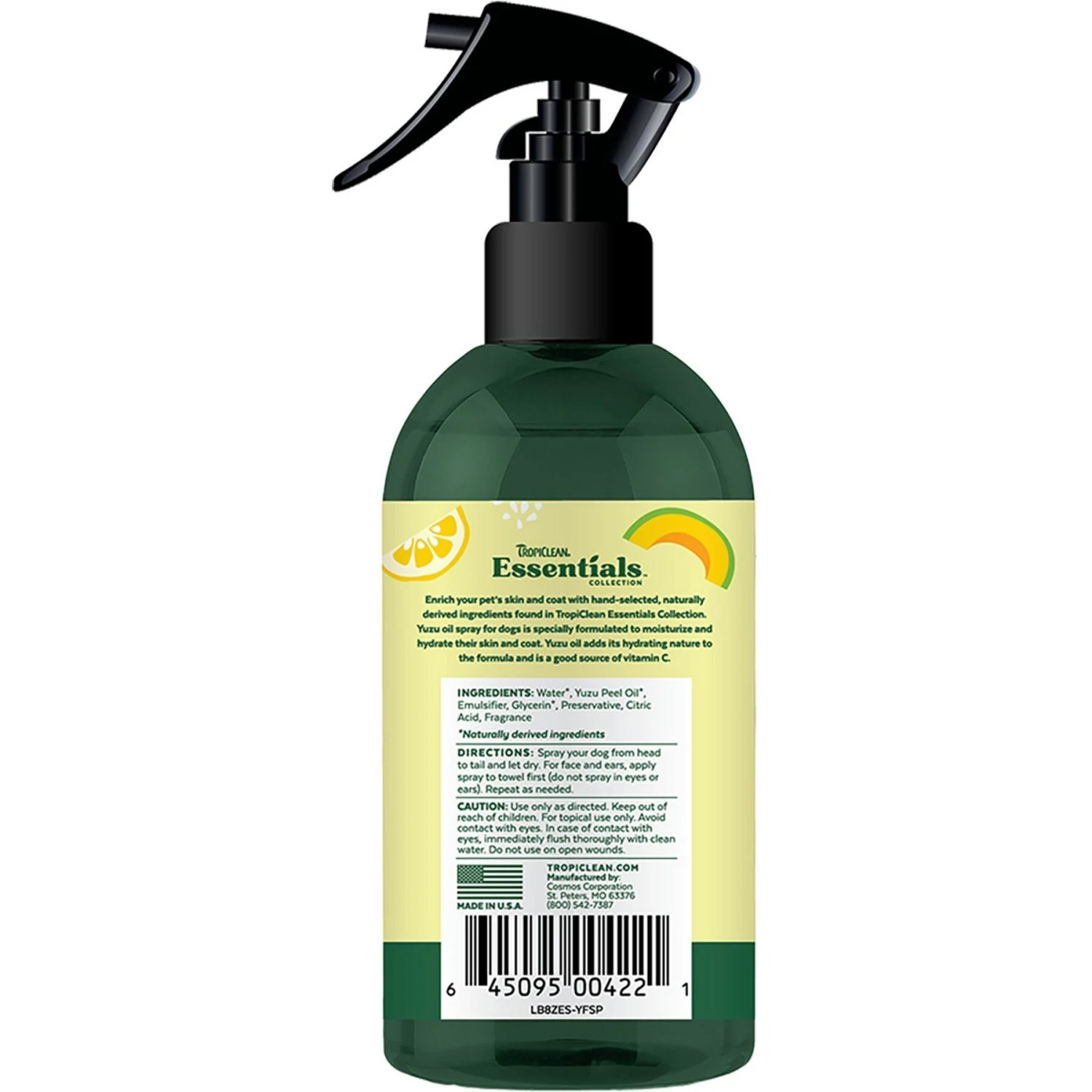 TropiClean Essentials Yuzu Fruit Dog Deodorizing Spray, 8-oz Bottle 4 TropiClean Essentials Yuzu Fruit Dog Deodorizing Spray, 8-oz Bottle - Image 2