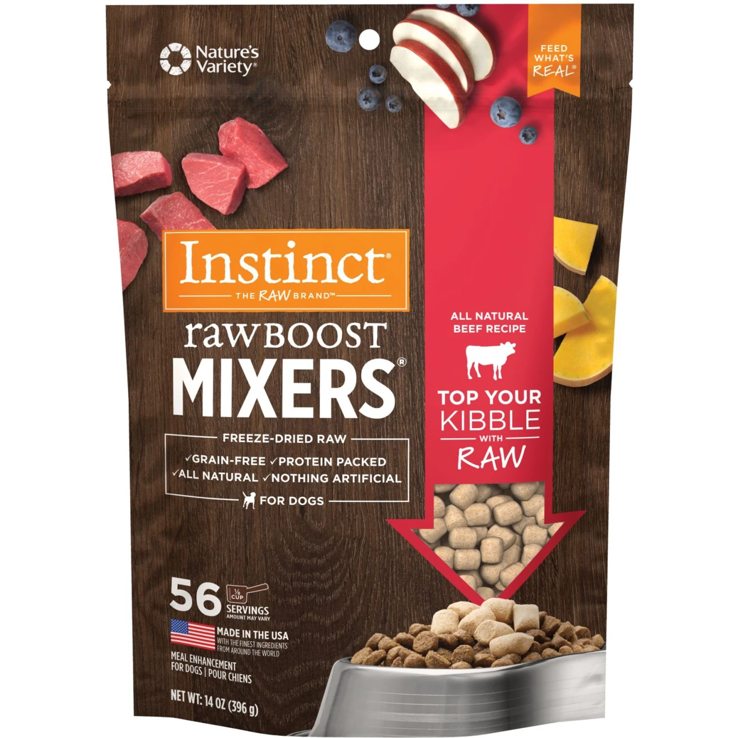Instinct Raw Boost Mixers Beef Recipe Grain-Free Freeze-Dried Dog Food Topper 3 Instinct Raw Boost Mixers Beef Recipe Grain-Free Freeze-Dried Dog Food Topper
