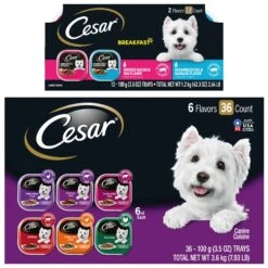Cesar Classic Loaf In Sauce Variety Pack Grain-Free Small Breed Adult Wet Dog Food Trays & Cesar Breakfast Classic Loaf In Sauce Variety Pack Small Breed Adult Wet Dog Food Trays