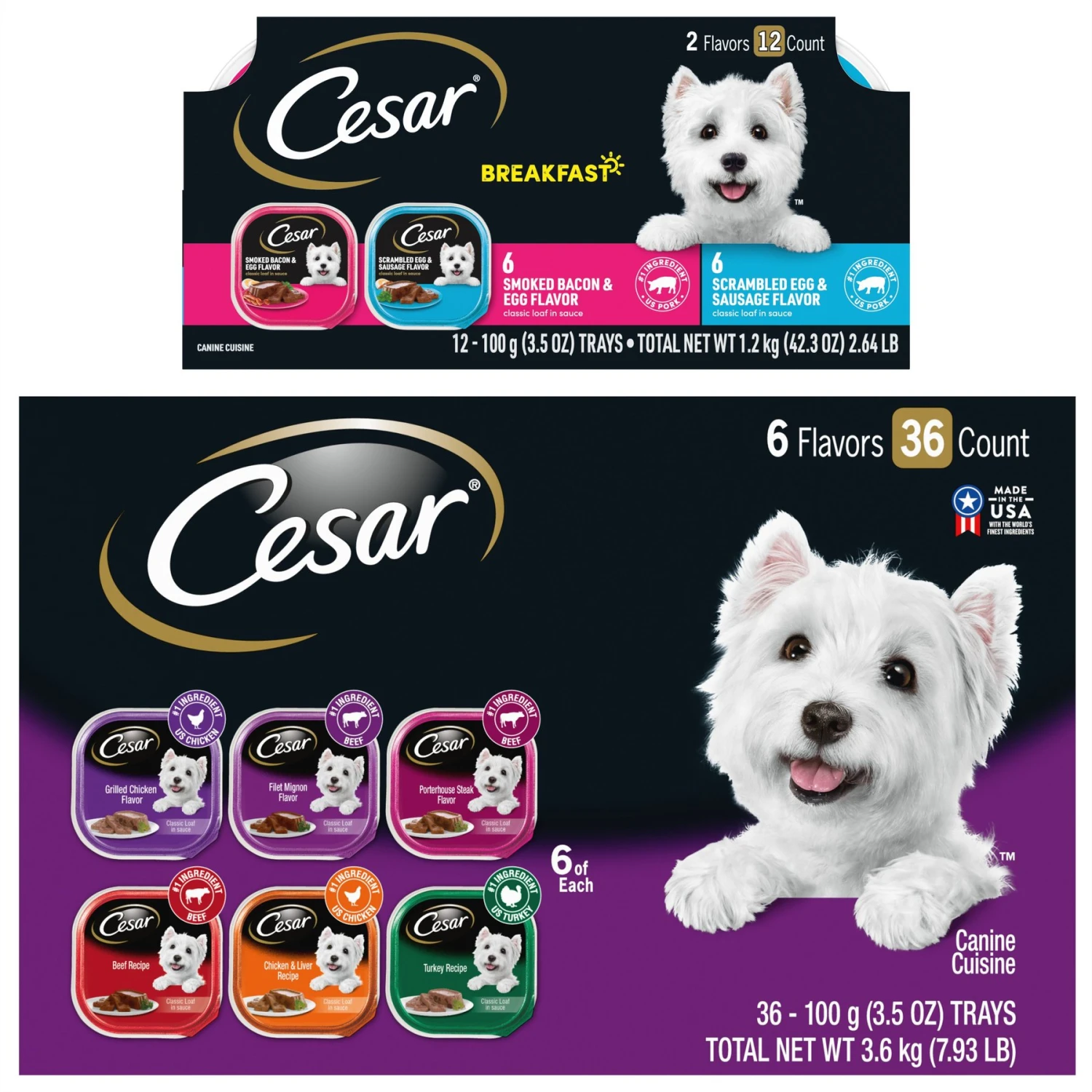 Cesar Classic Loaf In Sauce Variety Pack Grain-Free Small Breed Adult Wet Dog Food Trays & Cesar Breakfast Classic Loaf In Sauce Variety Pack Small Breed Adult Wet Dog Food Trays 3 Cesar Classic Loaf In Sauce Variety Pack Grain-Free Small Breed Adult Wet Dog Food Trays & Cesar Breakfast Classic Loaf In Sauce Variety Pack Small Breed Adult Wet Dog Food Trays