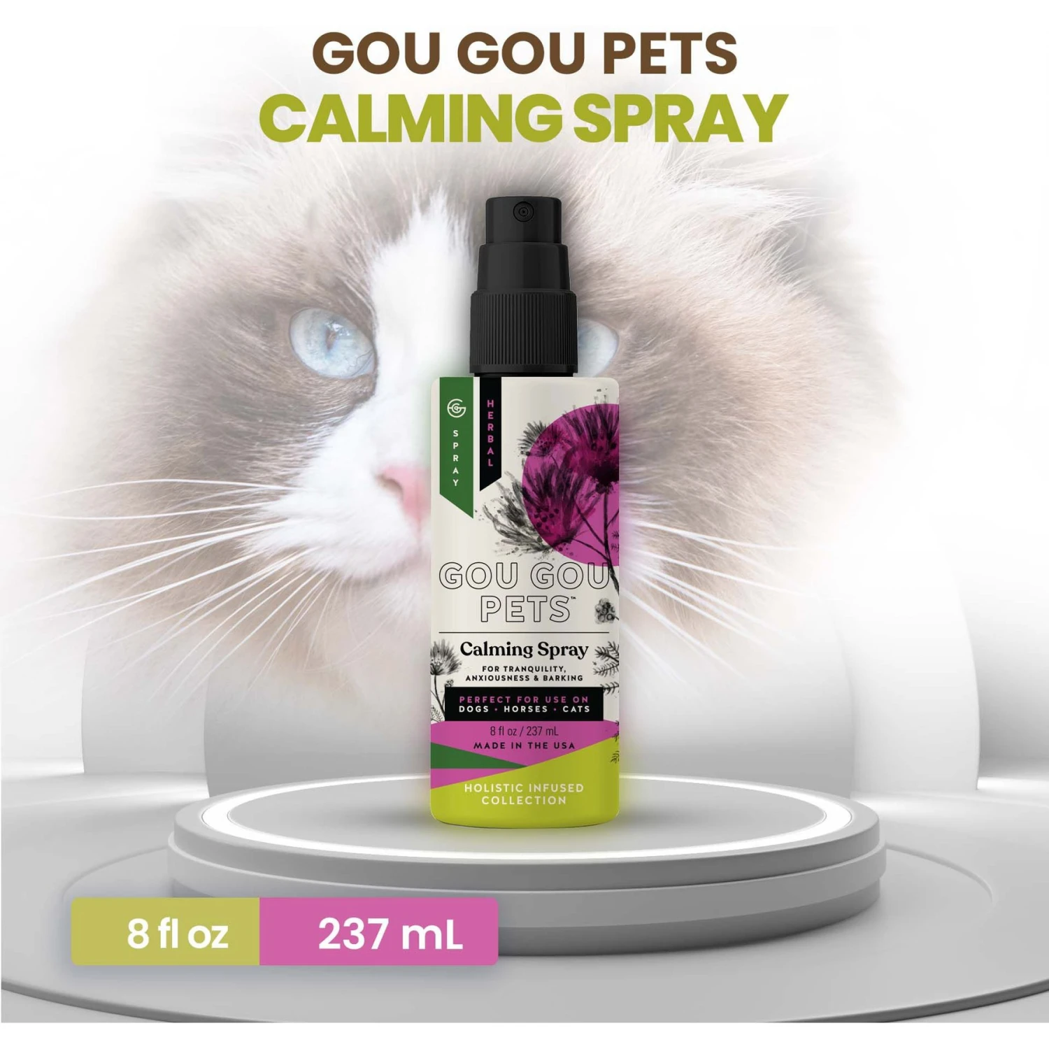 Gou Gou Pets Calming Dog & Cat Spray For Anxiety, 8-oz Bottle 5 Gou Gou Pets Calming Dog & Cat Spray For Anxiety, 8-oz Bottle - Image 3