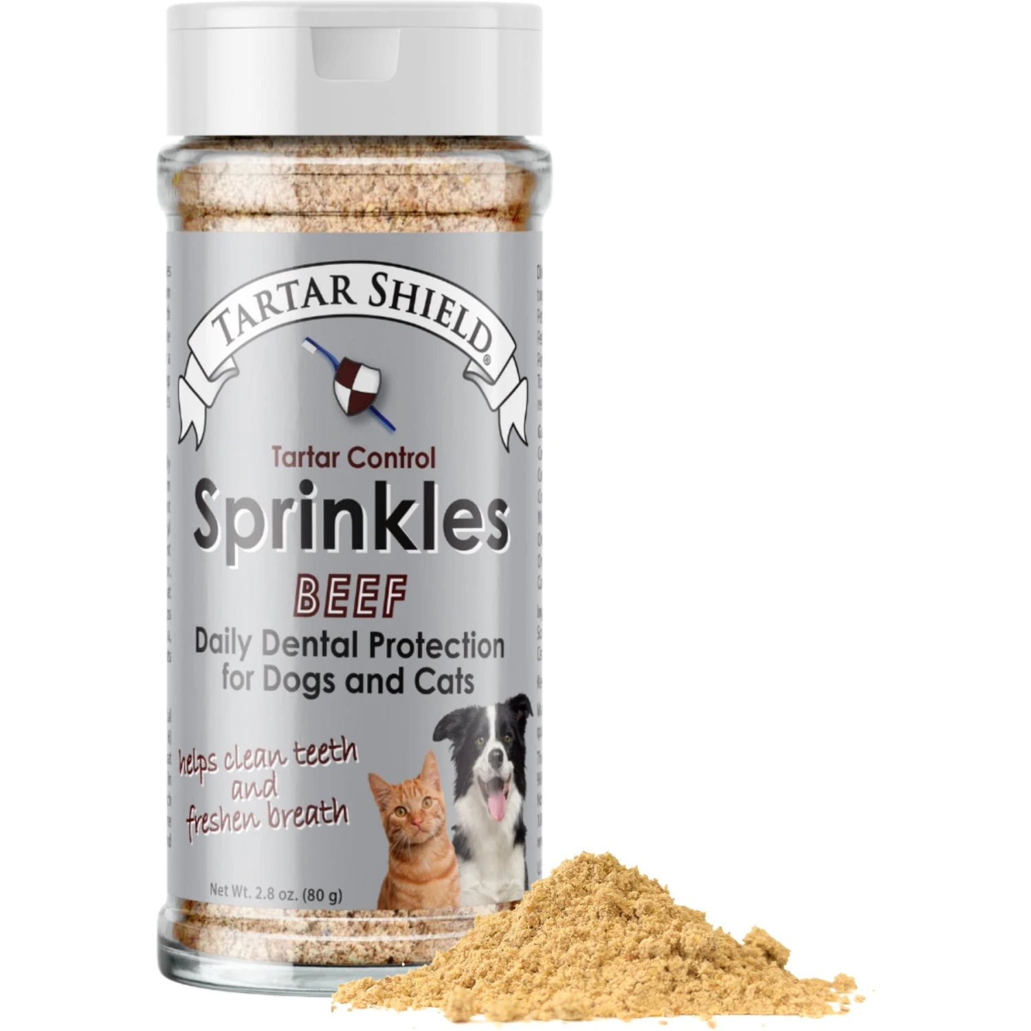Tartar Shield Sprinkles Human-Grade Beef Dog & Cat Dry Food Topping, 2.8-oz Bag 3 Tartar Shield Sprinkles Human-Grade Beef Dog & Cat Dry Food Topping, 2.8-oz Bag