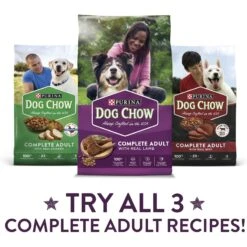 Dog Chow Complete Kibble With Lamb Flavor Dry Dog Food, 18.5-lb Bag -Snuggle Paws 918910 PT5. AC SS1800 V1699367267