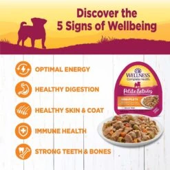 Wellness Petite Entrees Mini-Filets Chicken & Beef In Gravy Small Breed Natural Wet Dog Food, 3-oz Cup, 12 Count -Snuggle Paws 931582 PT2. AC SS1800 V1692110649