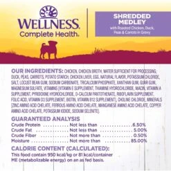 Wellness Petite Entrees Shredded Medley Chicken & Duck Small Breed Natural Wet Dog Food, 3-oz Cup, 12 Count -Snuggle Paws 931630 PT4. AC SS1800 V1692111480