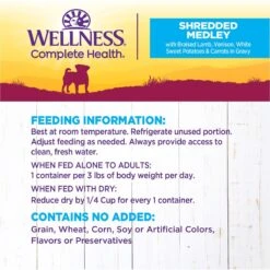 Wellness Petite Entrees Shredded Medley Lamb & Venison Small Breed Natural Wet Dog Food, 3-oz Cup, 12 Count 13 Wellness Petite Entrees Shredded Medley Lamb & Venison Small Breed Natural Wet Dog Food, 3-oz Cup, 12 Count -Snuggle Paws 931678 PT5. AC SS1800 V1692111481
