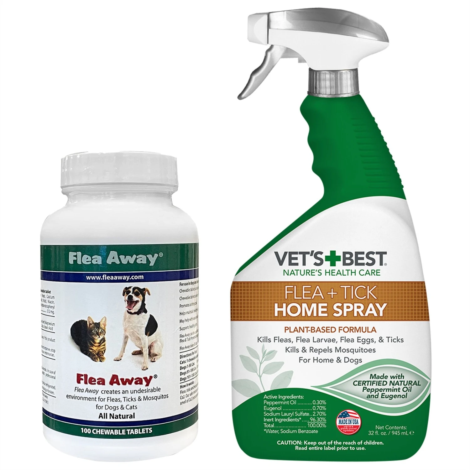 Flea Away Flea & Tick Oral Treatment For Dogs & Cats & Vet's Best Indoor Flea & Tick Home Spray Refill For Dogs 3 Flea Away Flea & Tick Oral Treatment For Dogs & Cats & Vet's Best Indoor Flea & Tick Home Spray Refill For Dogs